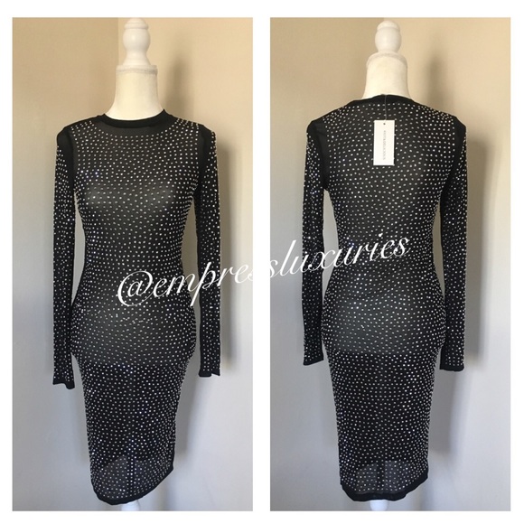 Sheer Rhinestone Dress✨✨✨ - Picture 1 of 5